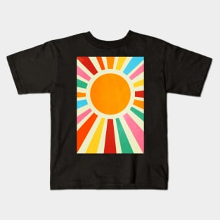 Retro Sun Art: Bauhaus Rainbow Edition Kids T-Shirt